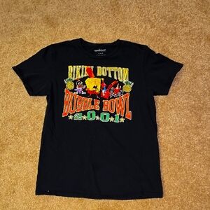 NICKELODEON Spongebob Bikini Bottom Bubble BOWL 2001 Black T-shirt Size MEDIUM